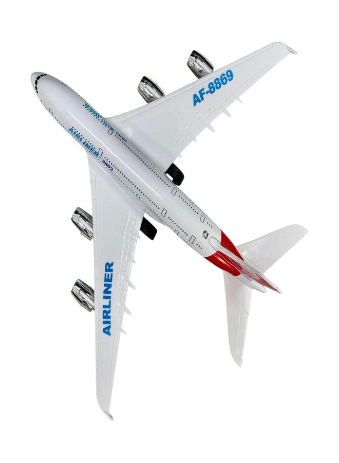 Breatoi ! 1:400 Scale Die-Cast Airliner - Pullback Toy Plane With Lights & Sounds | Premium Collectible Model, White - Image 4